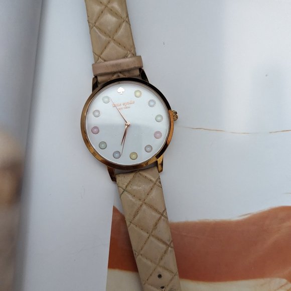 Retired design Kate Spade New York Lady's Wrist Watch Pink and Pastel Dots Face - Picture 1 of 8